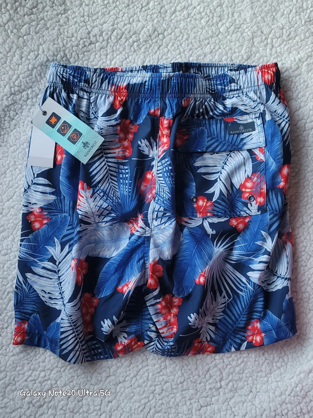 NWT Rainforest Men’s Hot Tropics Swim Trunks Navy Floral Size M